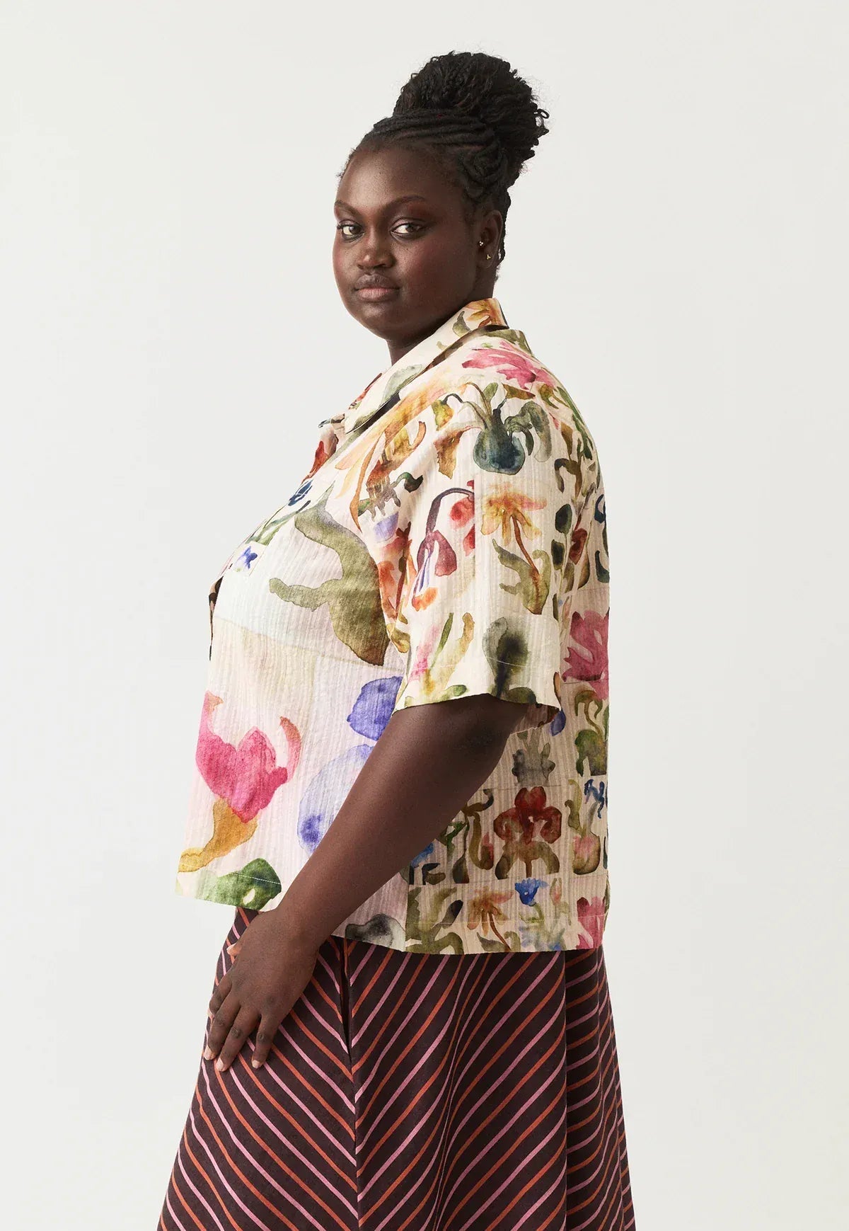 Buy Nancybird - Summer Shirt - Watercolour Collage by Nancybird - at Hamish + Grace