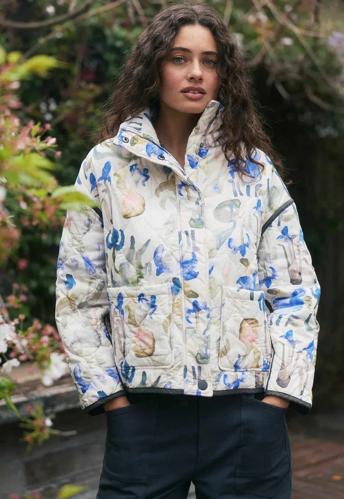 Buy Nancybird - Suri Jacket - Blue Watercolour by Nancybird - at Hamish + Grace