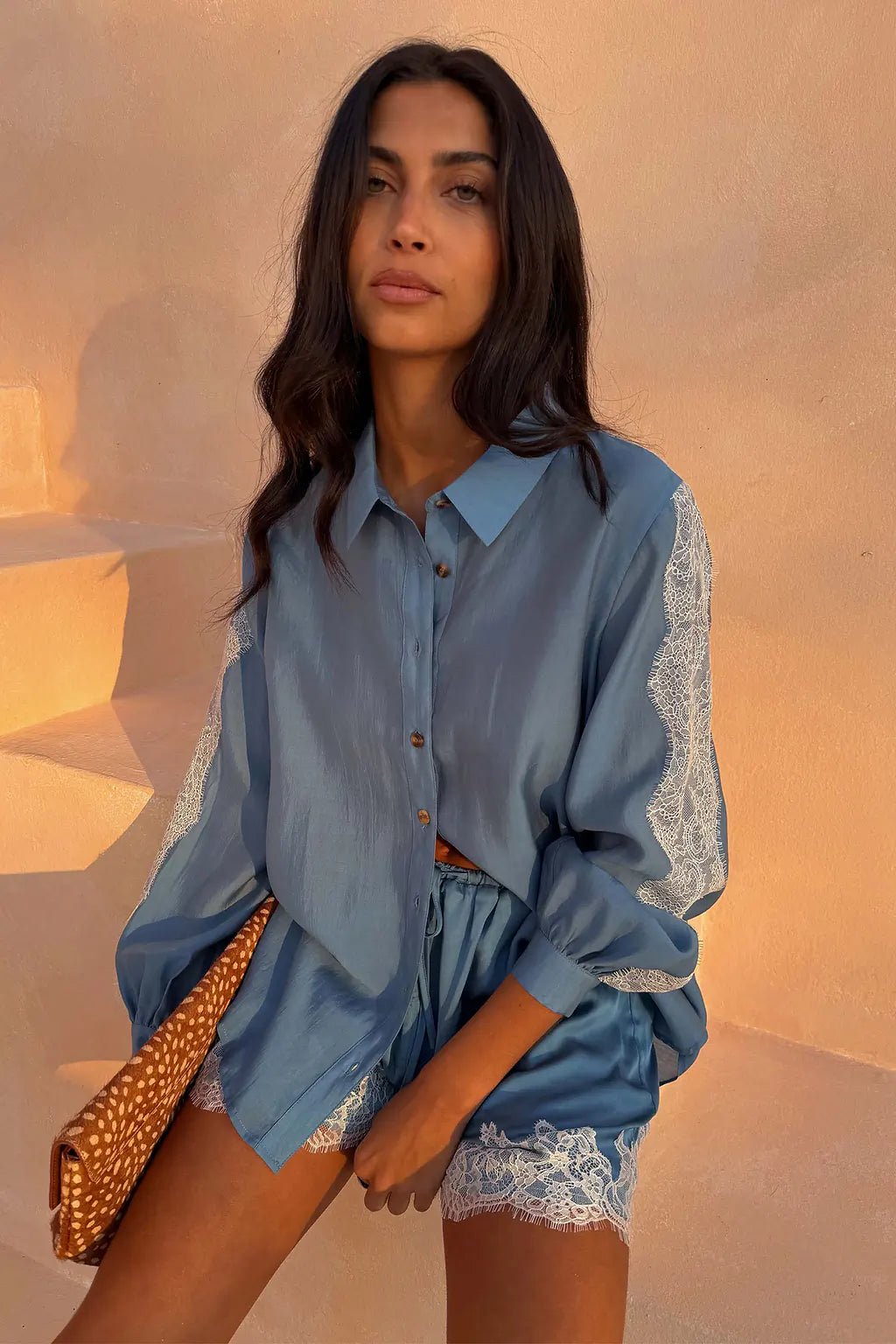 Buy Never Fully Dressed - Blue Lace Marley Shirt by Never Fully Dressed - at Hamish + Grace