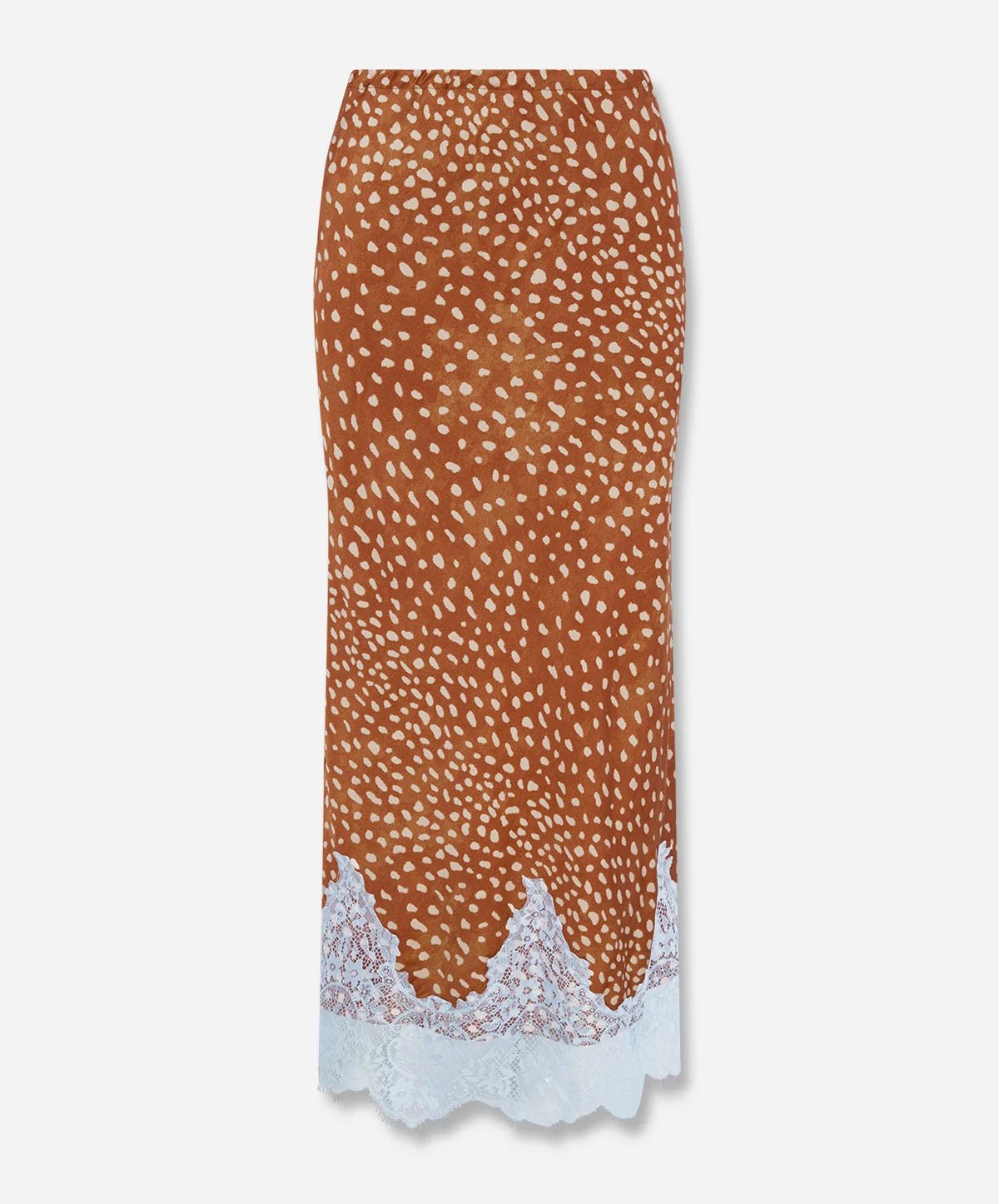 Buy Never Fully Dressed - Brown Fawn Deer Midi Skirt with Lace by Never Fully Dressed - at Hamish + Grace
