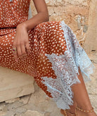 Buy Never Fully Dressed - Brown Fawn Deer Midi Skirt with Lace by Never Fully Dressed - at Hamish + Grace
