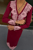 Buy Never Fully Dressed - Burgundy Lace Cardigan by Never Fully Dressed - at Hamish + Grace