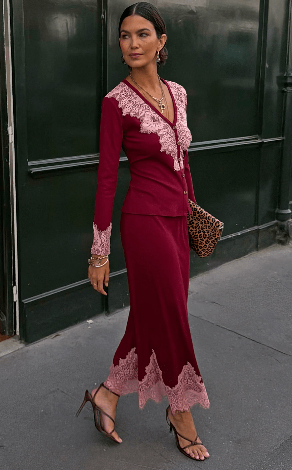 Buy Never Fully Dressed - Burgundy Lace Cardigan by Never Fully Dressed - at Hamish + Grace