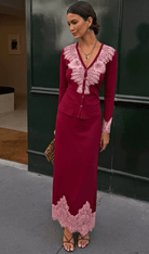 Buy Never Fully Dressed - Burgundy Lace Cardigan by Never Fully Dressed - at Hamish + Grace