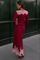 Buy Never Fully Dressed - Burgundy Lace Cardigan by Never Fully Dressed - at Hamish + Grace