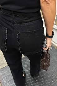 Never Fully Dressed Fashion Never Fully Dressed - Black Scallop Detail Jeans