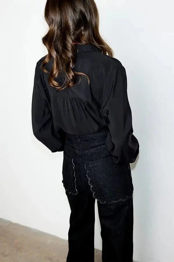 Never Fully Dressed Fashion Never Fully Dressed - Black Scallop Detail Jeans