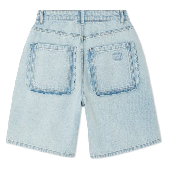 Never Fully Dressed Fashion Never Fully Dressed - Denim Scallop Pocket Long Shorts