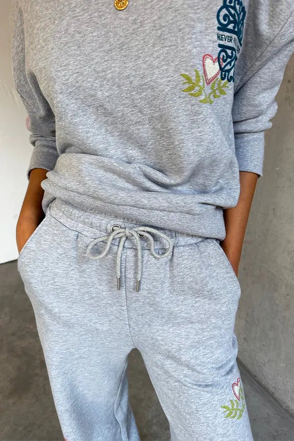 Buy Never Fully Dressed - Grey Wide Leg Joggers by Never Fully Dressed - at Hamish & Grace