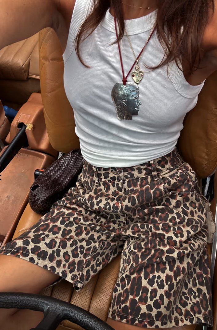 Buy Never Fully Dressed - Leopard Lucia Scallop Pocket Long Shorts by Never Fully Dressed - at Hamish & Grace