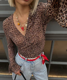 Buy Never Fully Dressed - Leopard Mesh George Wrap Top by Never Fully Dressed - at Hamish & Grace