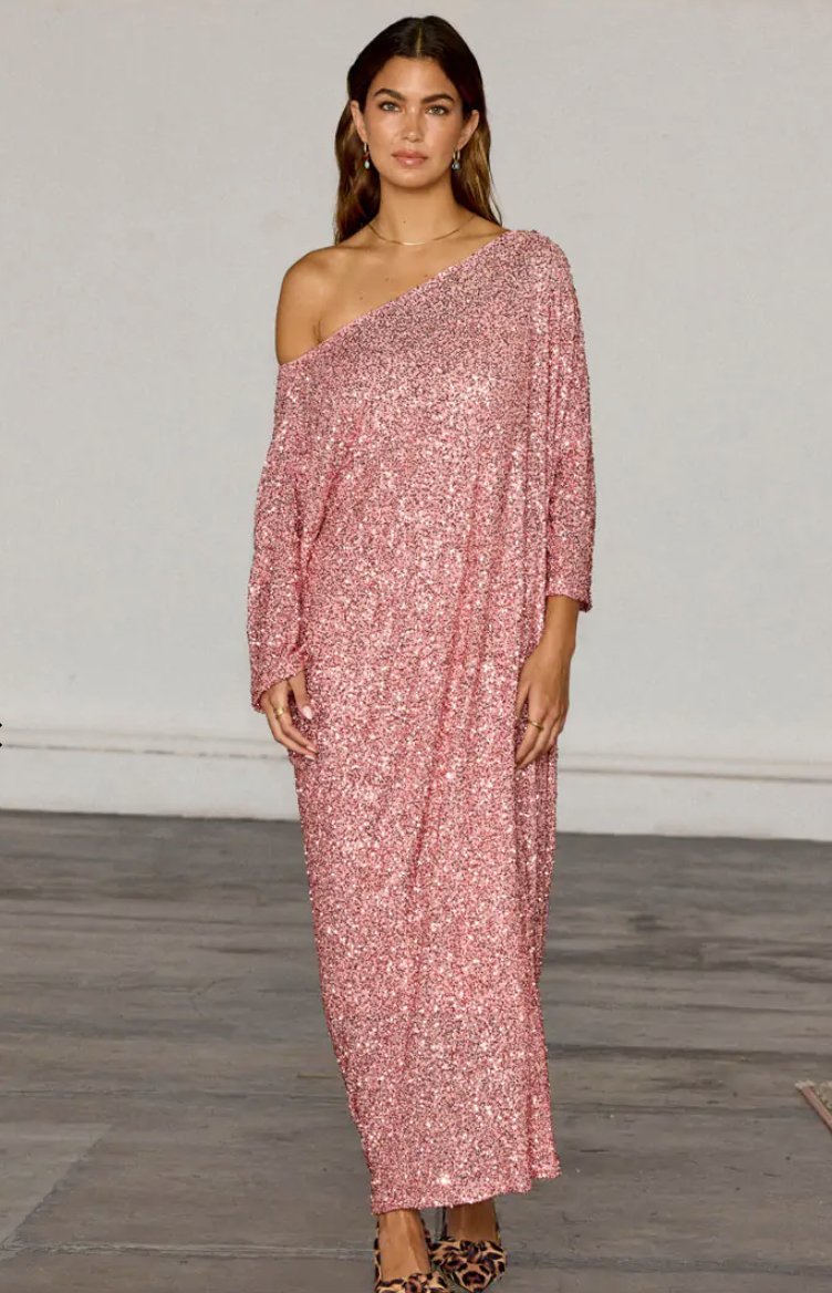 Buy Never Fully Dressed - Pink Sequin Jem Dress by Never Fully Dressed - at Hamish & Grace