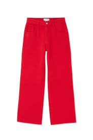 Buy Never Fully Dressed - Red Denim Scollop Jeans by Never Fully Dressed - at Hamish & Grace