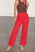 Buy Never Fully Dressed - Red Denim Scollop Jeans by Never Fully Dressed - at Hamish & Grace