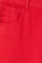 Buy Never Fully Dressed - Red Denim Scollop Jeans by Never Fully Dressed - at Hamish & Grace