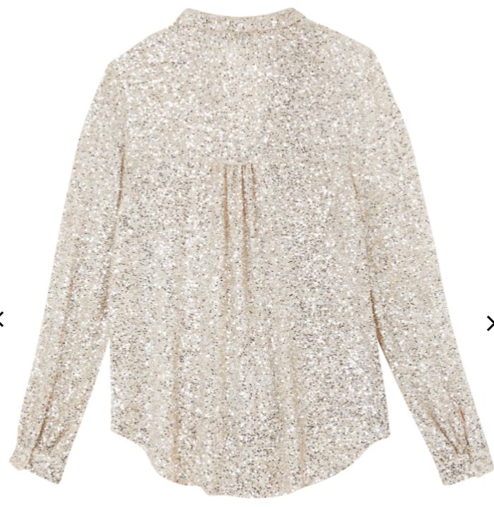 Buy Never Fully Dressed - Silver Sequin Miley Shirt by Never Fully Dressed - at Hamish & Grace