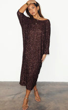 Buy Never Fully Dresses - Chocolate Sequin Jem Dress by Never Fully Dressed - at Hamish & Grace