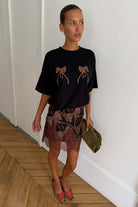 Buy NFD - Black Leopard Bow T-Shirt by Never Fully Dressed - at Hamish + Grace