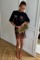 Buy NFD - Black Leopard Bow T-Shirt by Never Fully Dressed - at Hamish + Grace