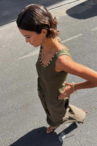 Buy NFD - Khaki Studded Tank by Never Fully Dressed - at Hamish + Grace