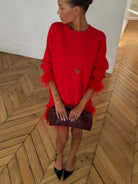 Buy NFD - NFD Red Feather Jumper by Never Fully Dressed - at Hamish + Grace
