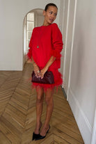 Buy NFD - NFD Red Feather Mini Skirt by Never Fully Dressed - at Hamish + Grace