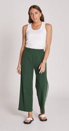 Buy Noah Cropped Wide Pant - Green by Feather & Noise - at Hamish & Grace