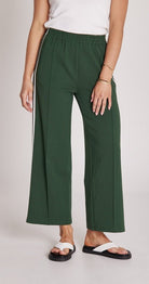 Buy Noah Cropped Wide Pant - Green by Feather & Noise - at Hamish & Grace