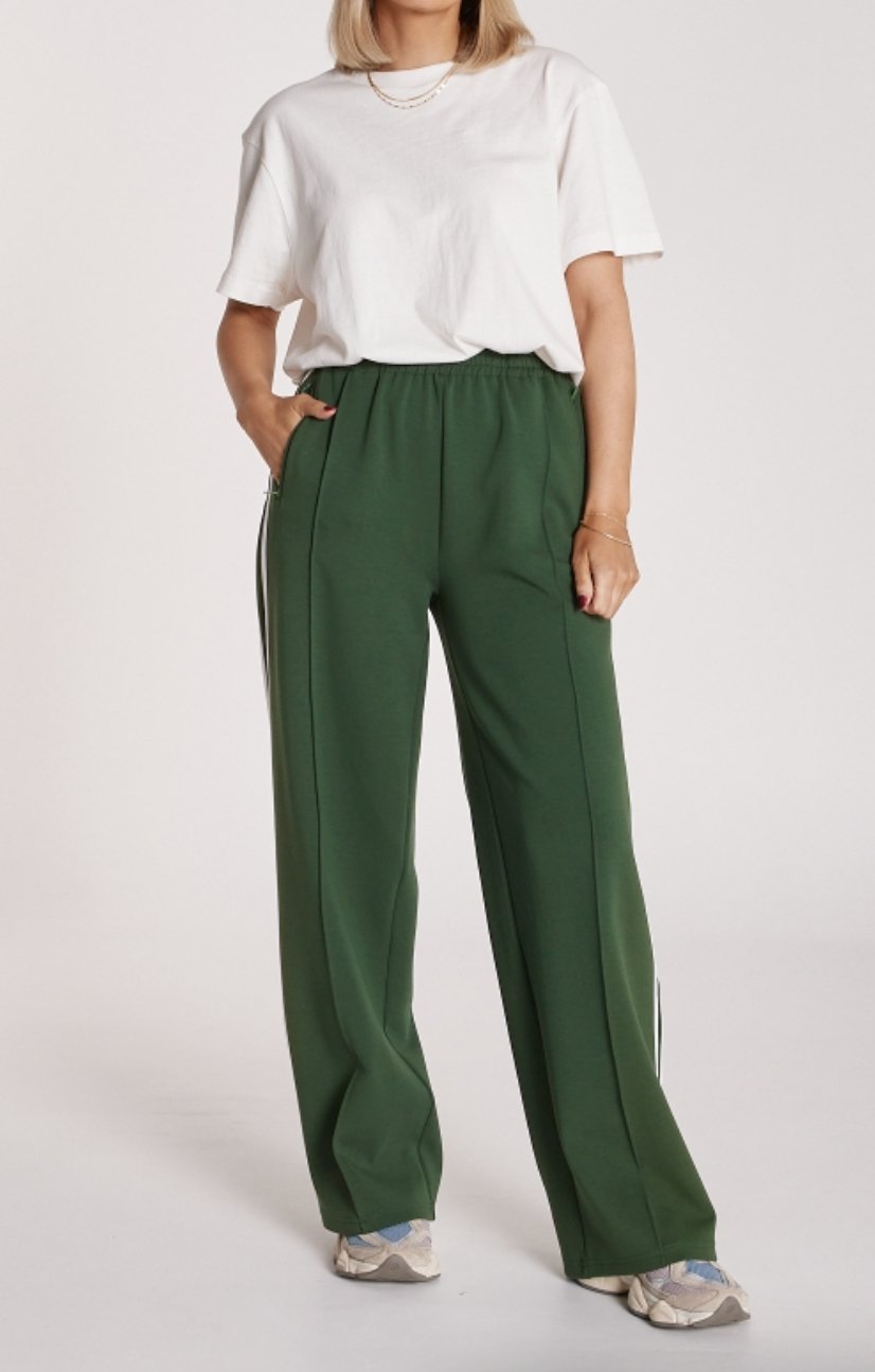 Buy Noah Wide Pant - Green by Feather & Noise - at Hamish & Grace