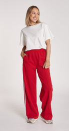 Buy Noah Wide Pant - Red Stripe by Feather & Noise - at Hamish & Grace