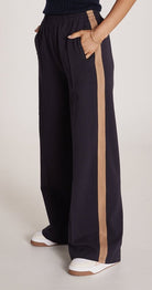 Buy Noah Wide Pants - Navy Camel Stripe by Feather & Noise - at Hamish & Grace