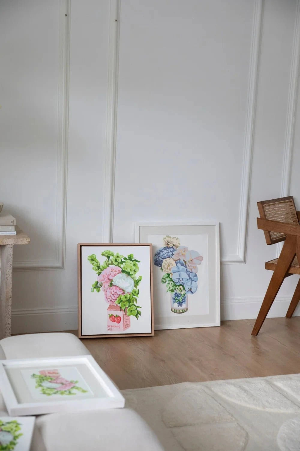Paint By Frida Homewares Paint like Frida - Strawberry Milk Large Framed Canvas
