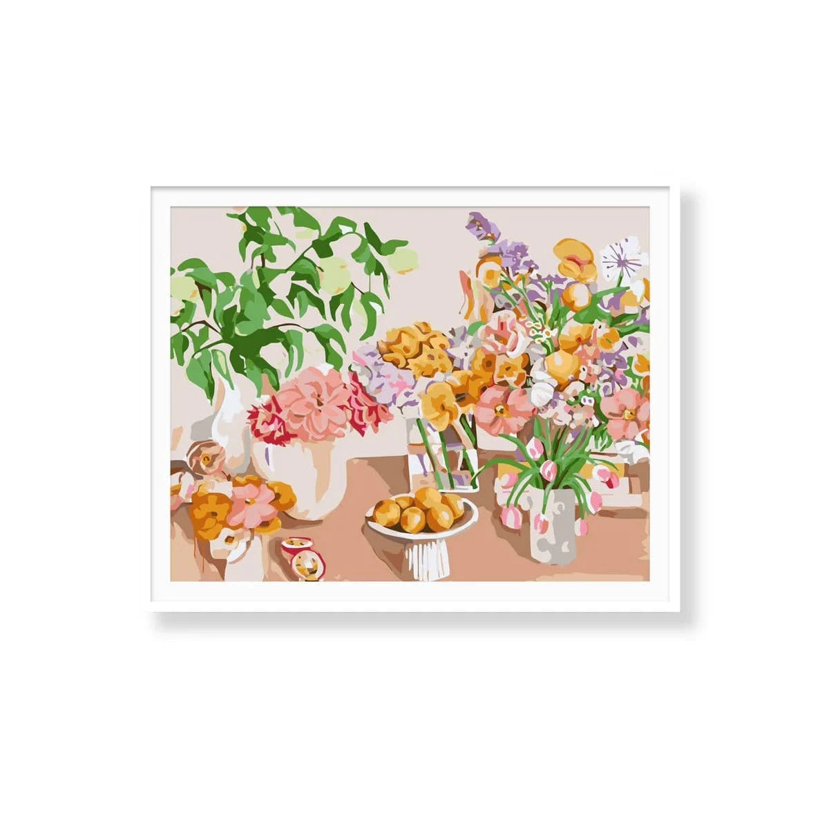 Paint Like Frida Homeware Paint by Numbers Kit Birthday Flowers (Rolled)