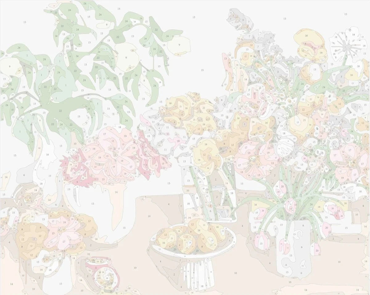 Paint Like Frida Homeware Paint by Numbers Kit Birthday Flowers (Rolled)