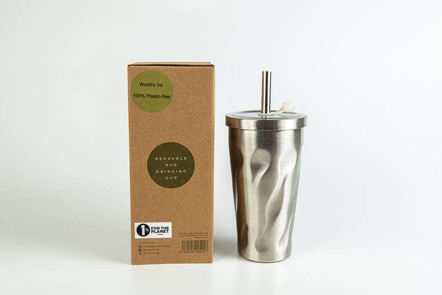 Buy Reusable Drinking Cup with Straw by Goodly Gosh - at Hamish & Grace