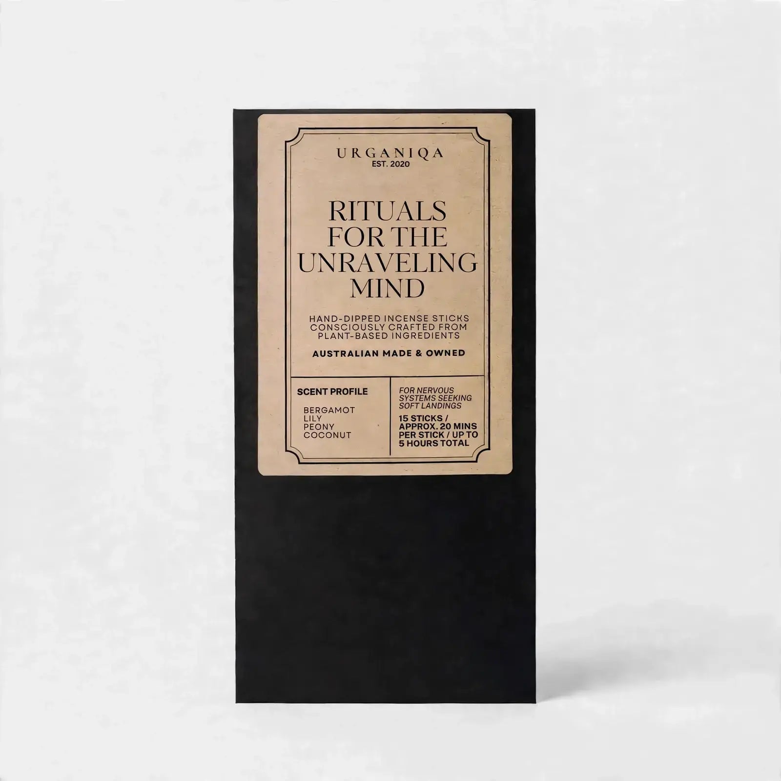 Buy Rituals for the Unraveling Mind Incense | Grounded Collection: Coloured box by Urganiqa - at Hamish + Grace