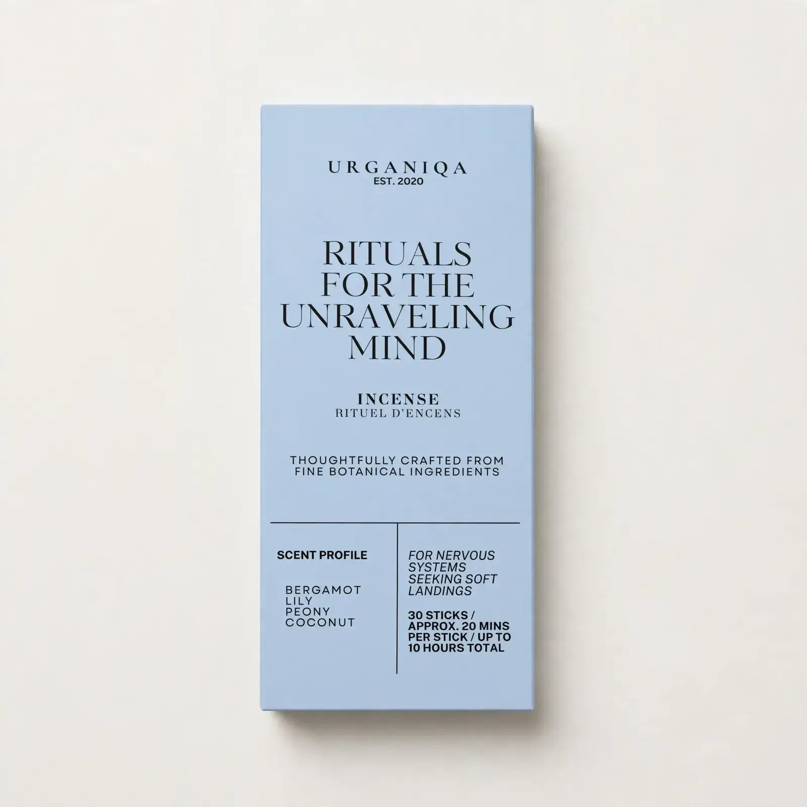 Buy Rituals for the Unraveling Mind Incense | Grounded Collection: Coloured box by Urganiqa - at Hamish + Grace