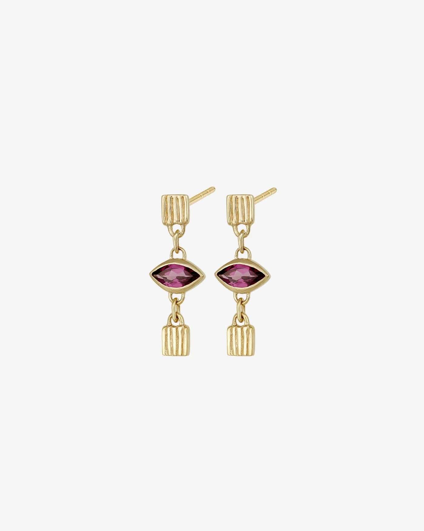 Buy Ruby Eye Drop Studs - 14ct Gold Earring by Hamish + Grace - at Hamish + Grace