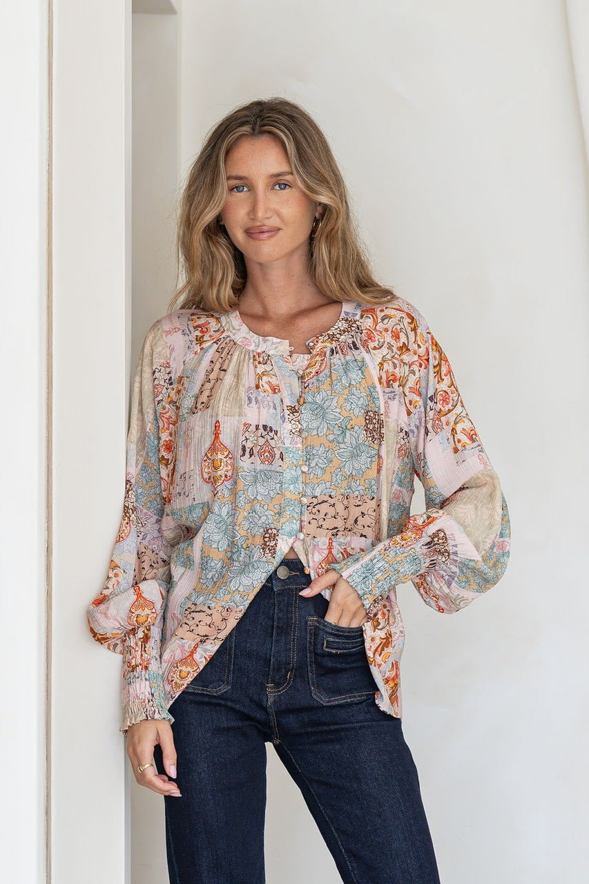 Buy Saint Germaine - Malta Blouse - Paisley Patchwork by saint germaine - at Hamish + Grace