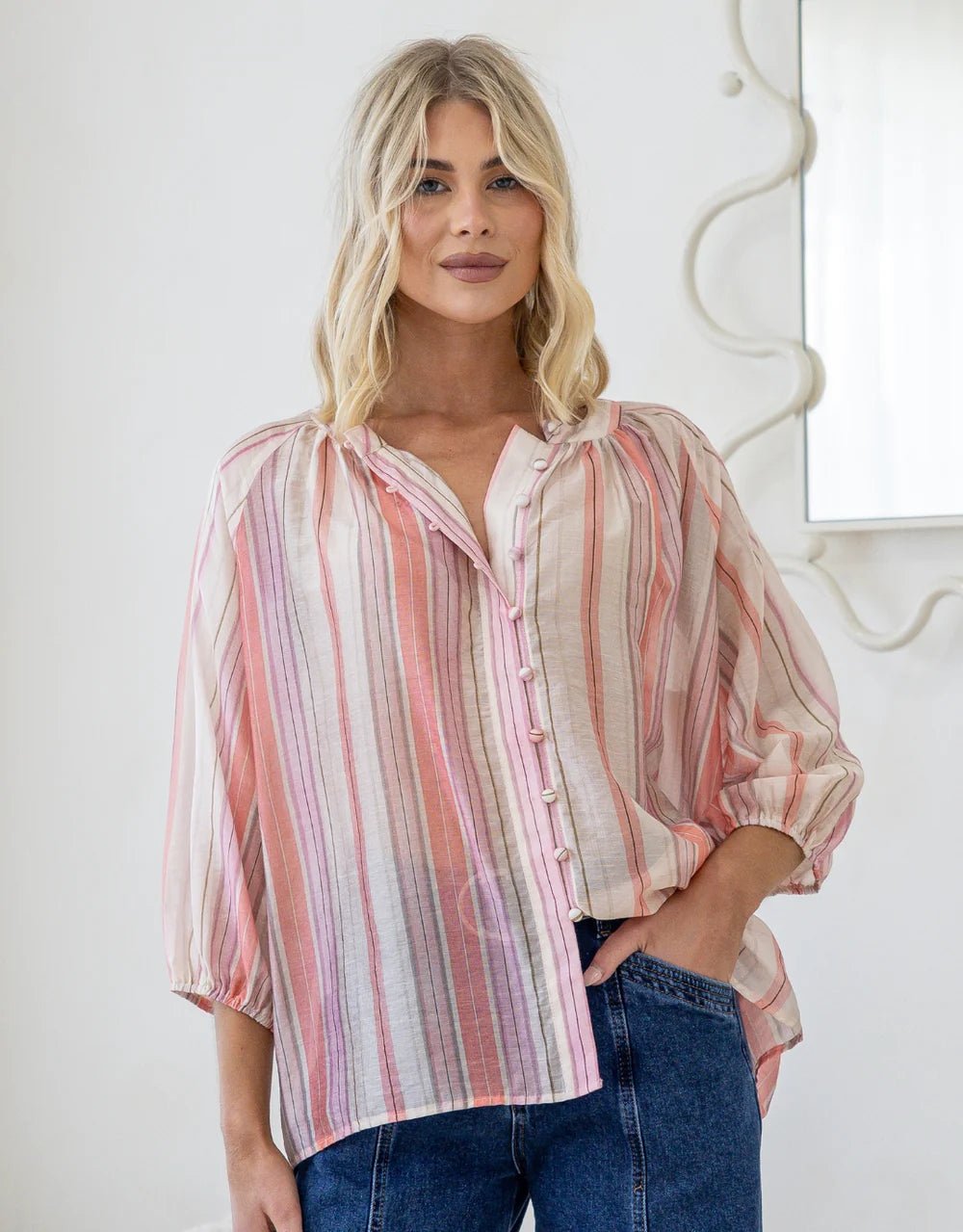 Buy Saint Germaine - Malta Blouse - Sunset Stripe by saint germaine - at Hamish + Grace