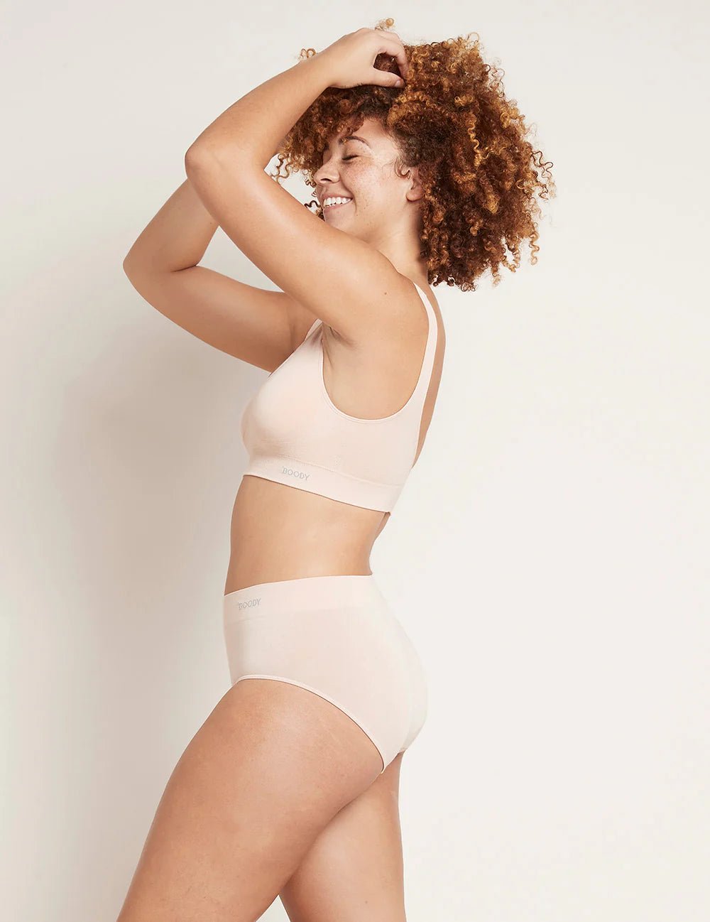 Buy Seamfree Padded Shaper Crop Bra - Nude by Boody - at Hamish & Grace