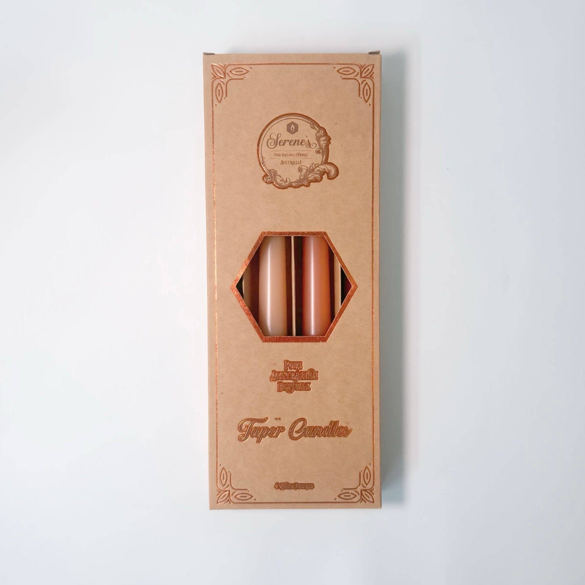 Serenes Beeswax Chandlery Homeware Coloured Beeswax Taper Candle | Lover's Rose | 25cm