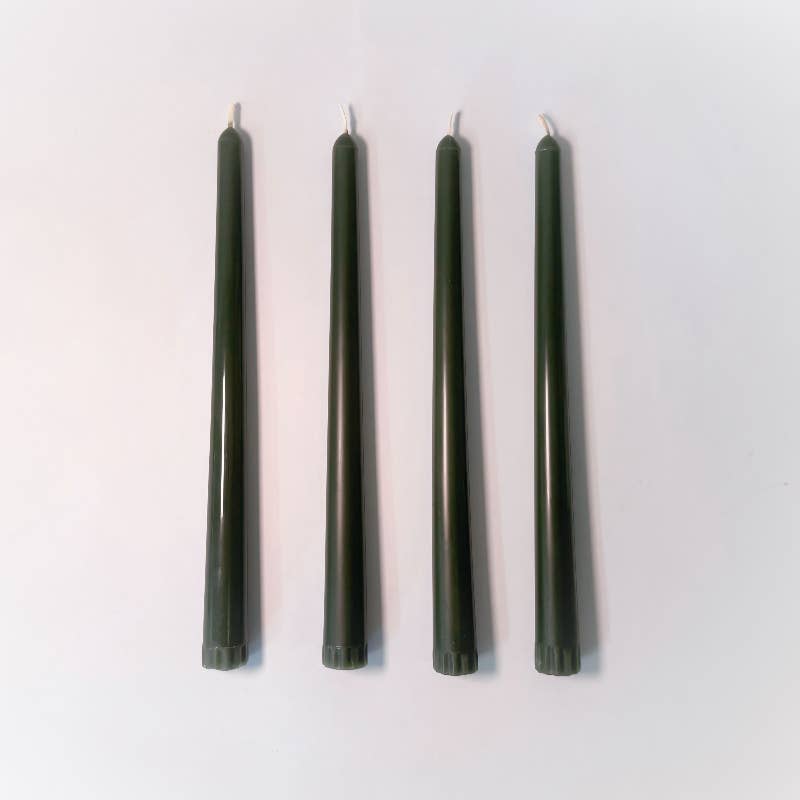 Serenes Beeswax Chandlery Homeware Coloured Beeswax Taper Candle | Stately | Olive Leaf