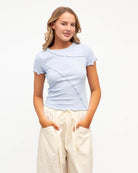 Buy Sita Short Sleeve Tee - Soft Blue by Paper Heart - at Hamish + Grace