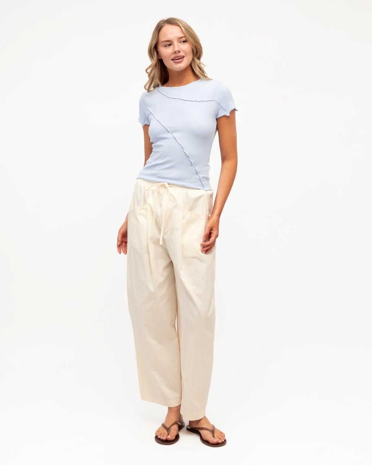 Buy Sita Short Sleeve Tee - Soft Blue by Paper Heart - at Hamish + Grace