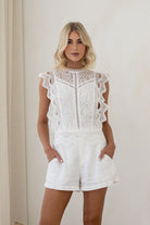 Buy Sleeveless Lace Top - White by Smaibulin - at Hamish + Grace
