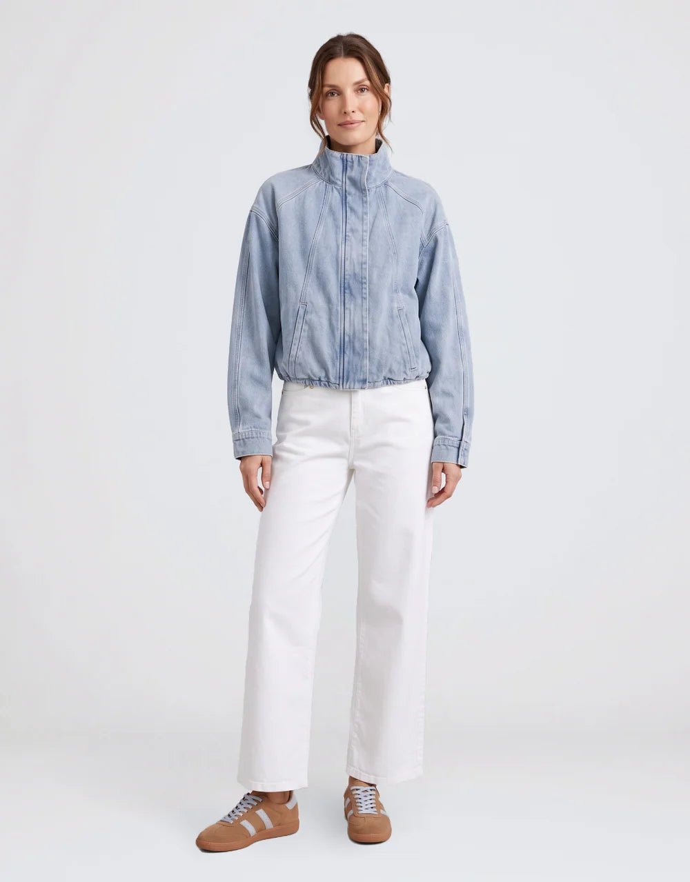 Buy Snaibulin - Denim Bomber Jacket - Light Wash Denim by Smaibulin - at Hamish + Grace