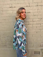 Buy Sunny Girl - Autum Floral Print Shirt - Blue by Sunny Girl - at Hamish + Grace