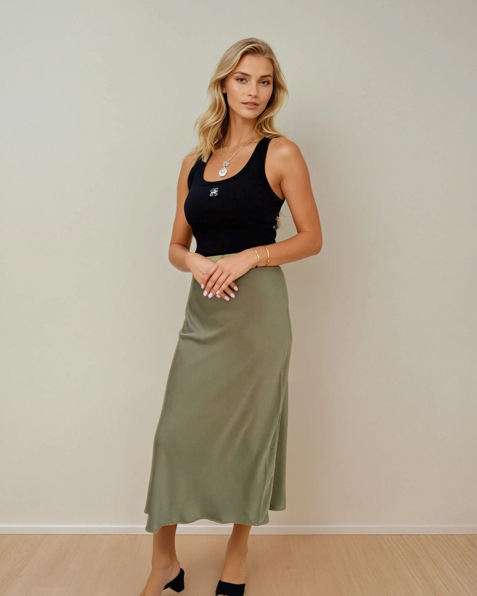 Sunny Girl Fashion Sunny Girl - Bonita Olive Skirt - 140845H