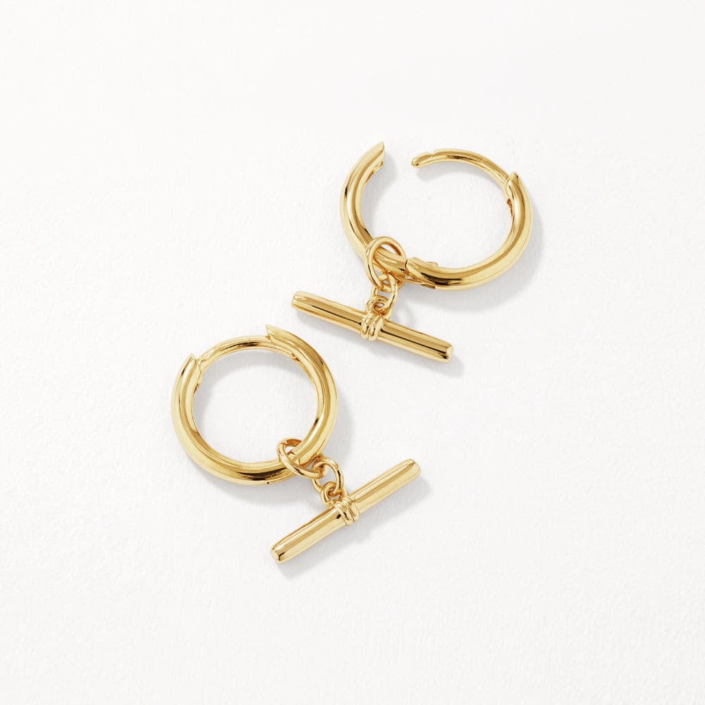 Buy T - Bar Huggies - 14ct Gold by Hamish + Grace - at Hamish + Grace